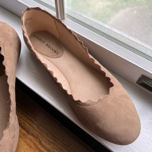 Tan suede ballet flats
